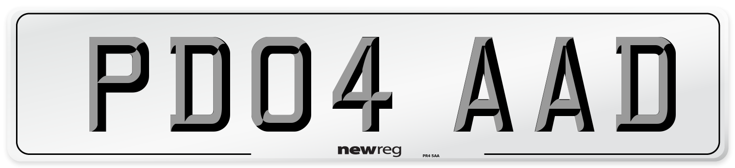PD04 AAD Number Plate from New Reg